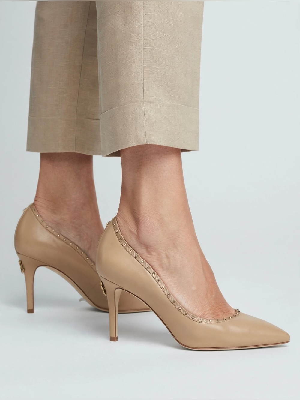Sam Edelman Tan Studded Heels